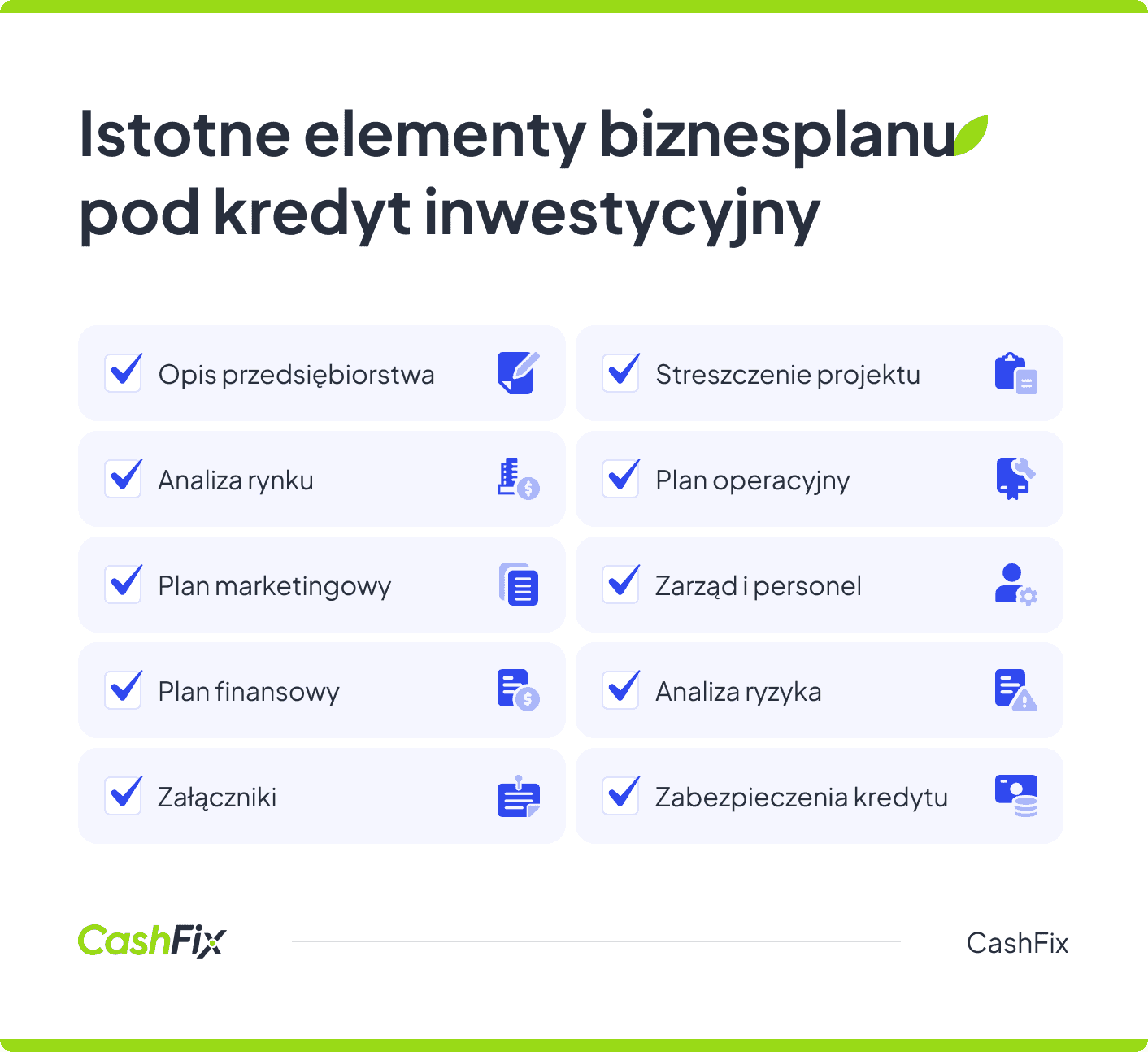 Kredyt inwestycyjny - checklista biznesplanu