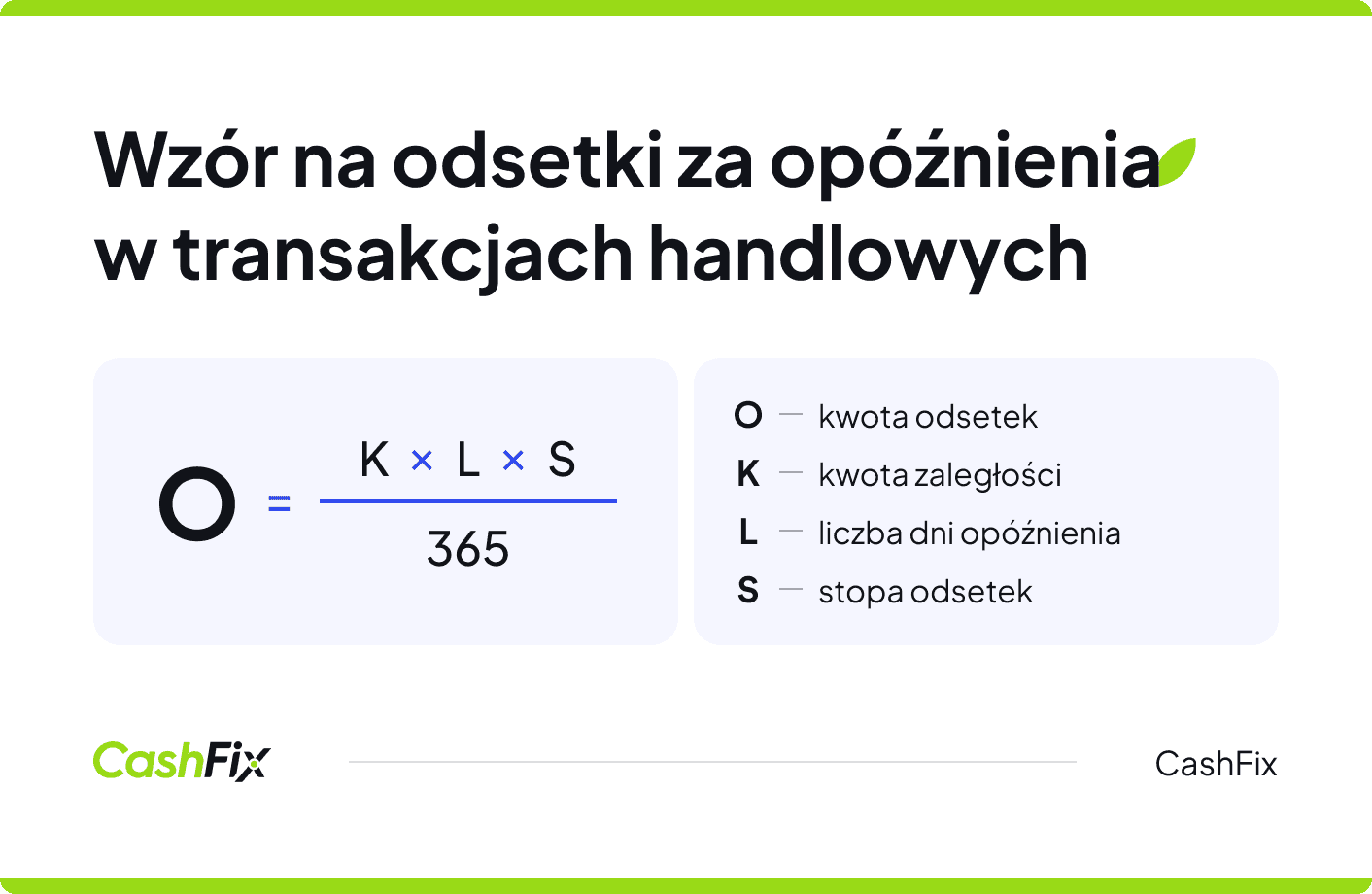 odsetki za opóźnienia w transakcjach handlowych - wzór