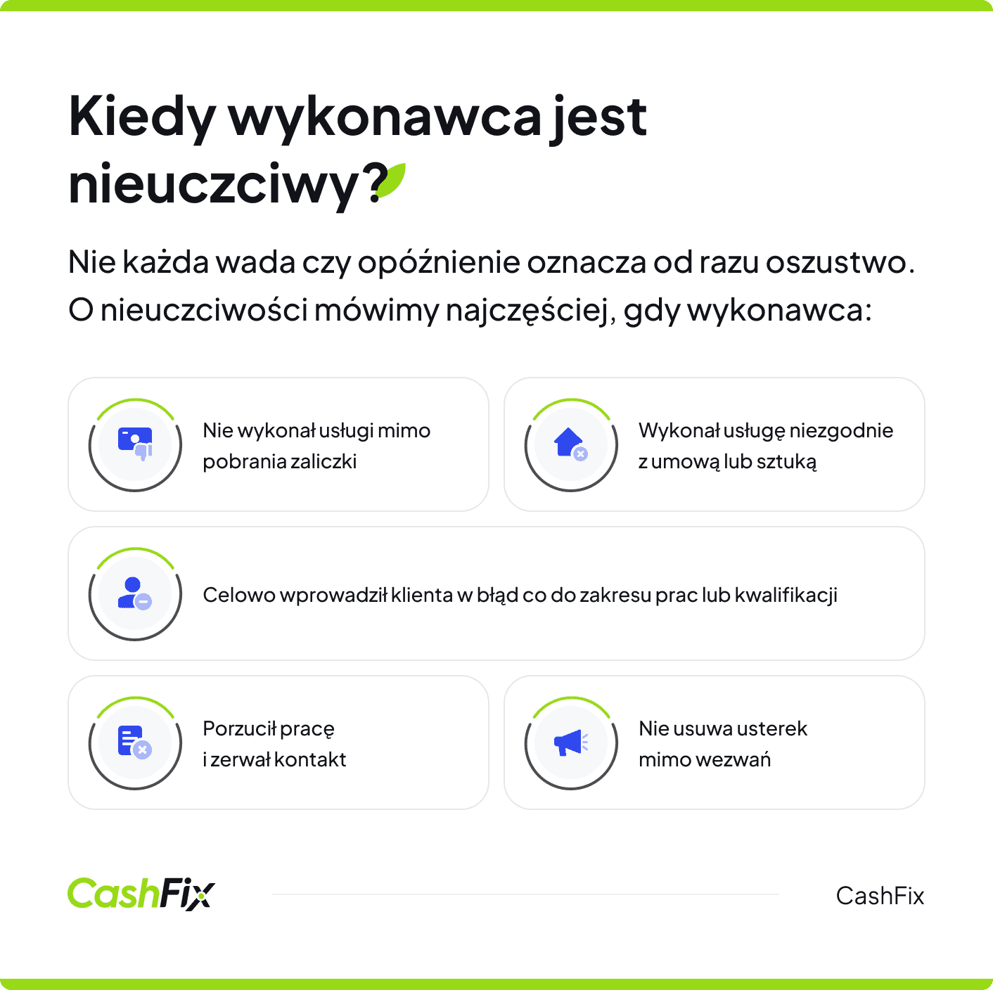 kiedy wykonawca jest nieuczciwy