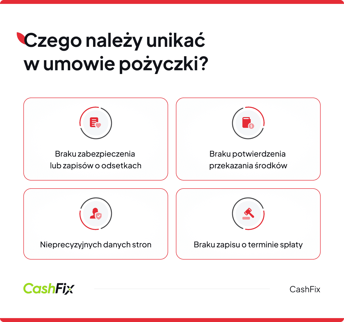 czego unikać w umowie pożyczki?